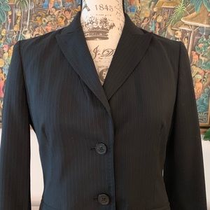 ANN KLEIN pin striped black blazer jacket 6